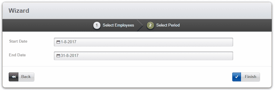 employee self service report select period