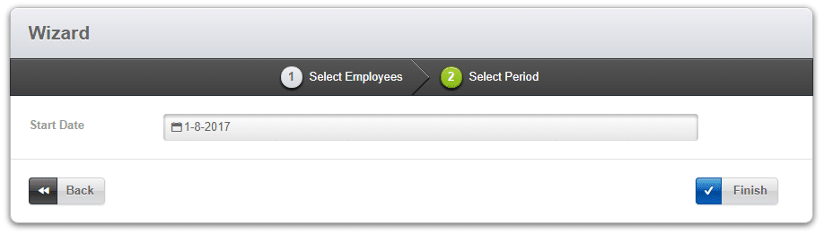 employee self service report select start date