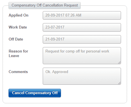 cancel compensatory off