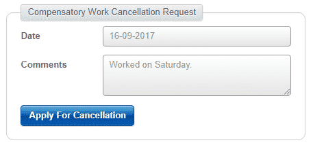 cancel compensatory work