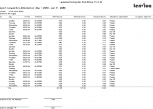 Monthly Attendance