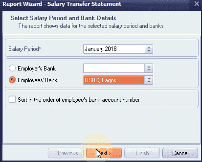 Salary Transfer Statement Report Wizard