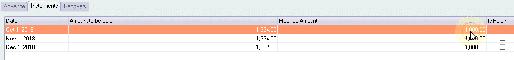 Select amount