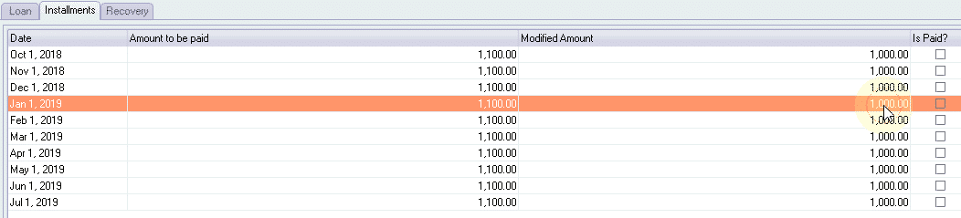 Select installment