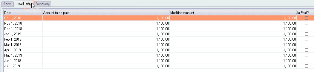 loan installments