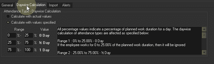 Daywise Calculation