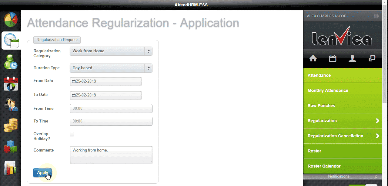 Regularisation Application