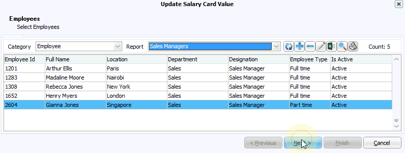 Update Salary Card Value