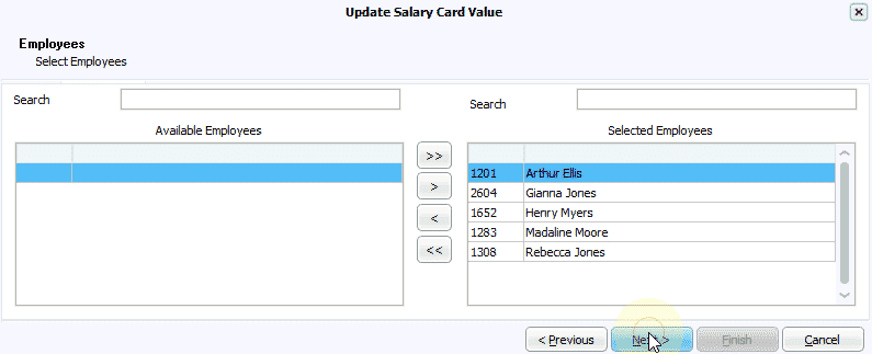 Update Salary Card Value