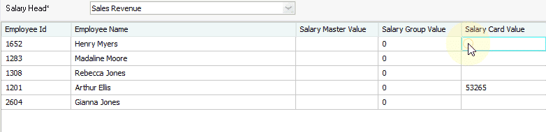 Update Salary Card Value