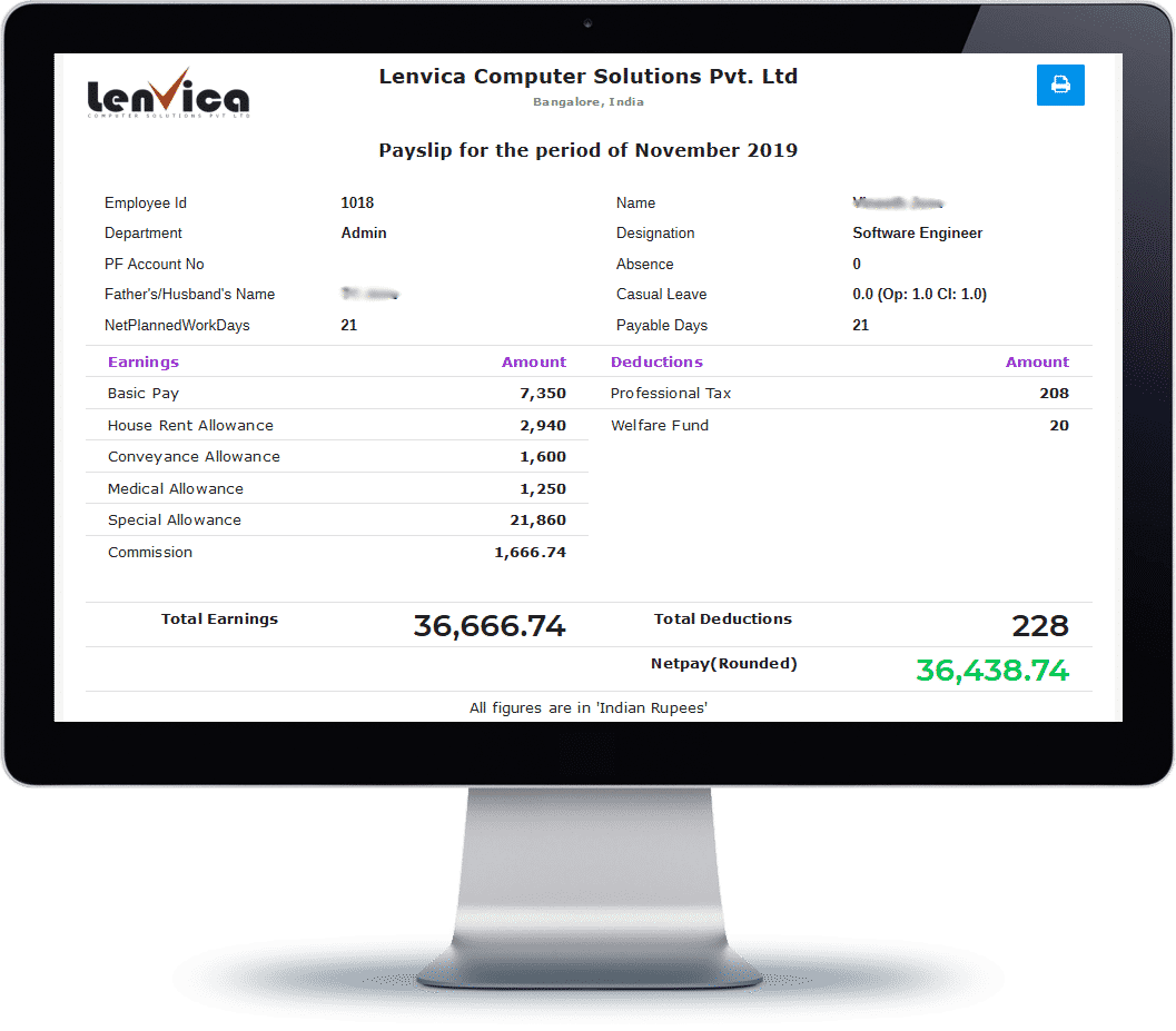 Payroll in ESS - Payslip in ESS