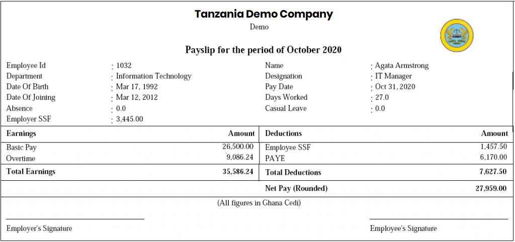 Tanzania-Payroll-Payslip