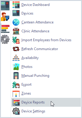 Attendance Software - Device Report 