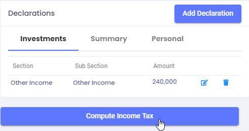 Declare Taxable Income