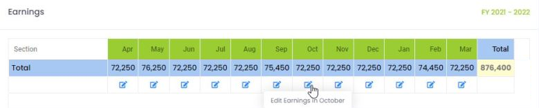 Total Earnings in income tax calculator