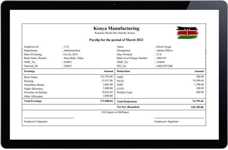 Hr payroll attendance software for kenya lenvica hrms