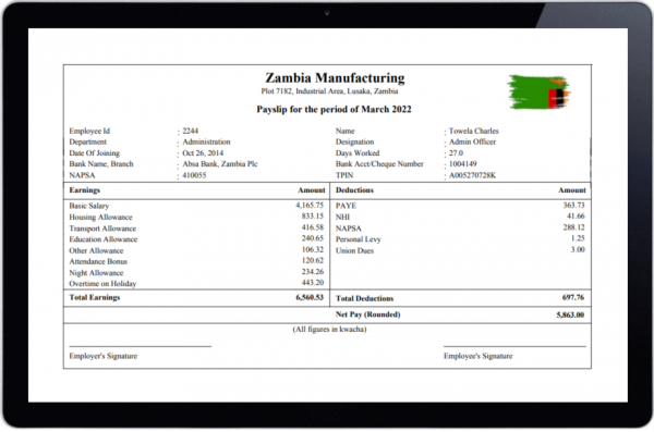 HR, Payroll, Attendance Software for Zambia - Lenvica HRMS