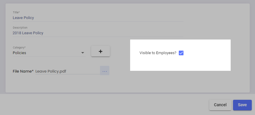 Visible to Employees