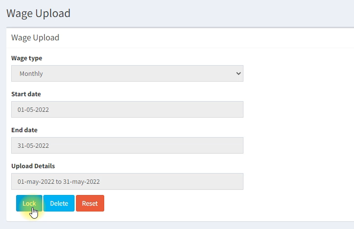 WPS Kerala - Lock the Wage Upload File