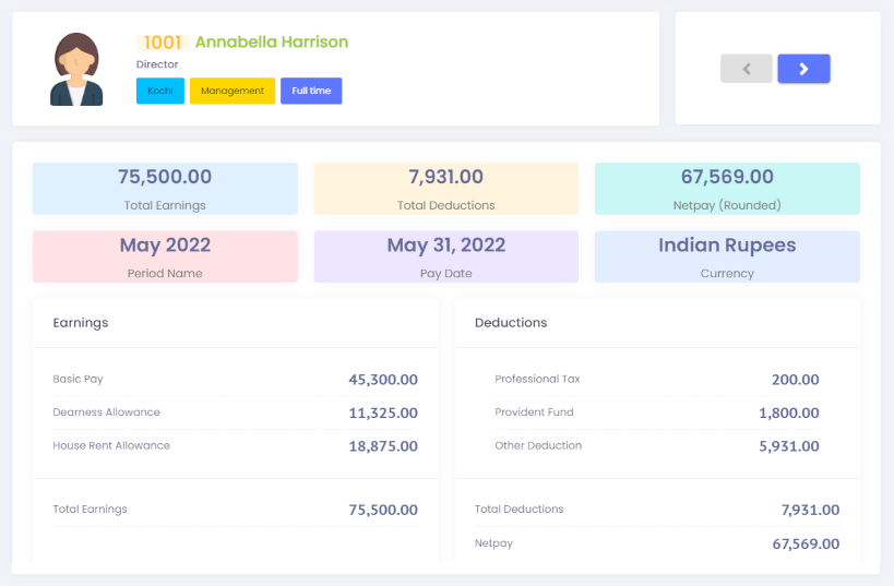 WPS Kerala - Pay slip