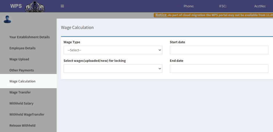 WPS Kerala - Wage Calculation