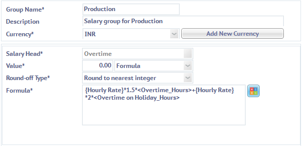 Increasing overtime rate with duration Overtime on Holiday formula
